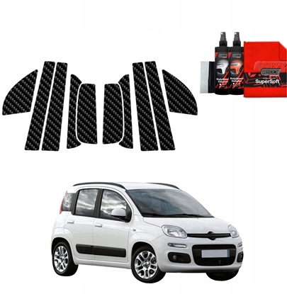 Изображение GrizzGlass Folia karbonowa na supki GrizzGlass BodyShield do Fiat Panda 3 Hatchback 5D (2011-2016) [10w1]