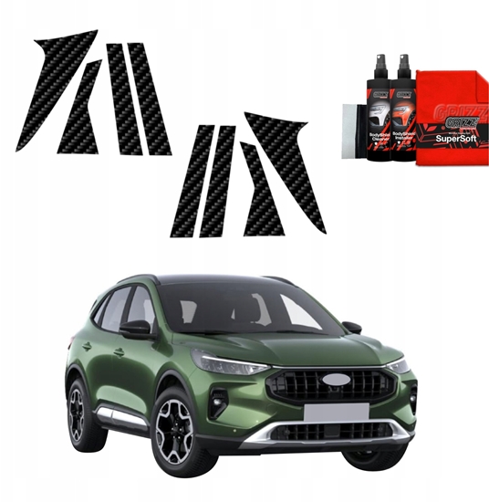 Изображение GrizzGlass Folia karbonowa na supki GrizzGlass BodyShield do Ford Kuga Active Facelift (2024-2025) [8w1]
