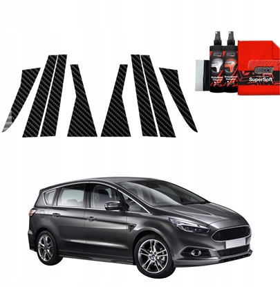 Изображение GrizzGlass Folia karbonowa na supki GrizzGlass BodyShield do Ford S-Max MK2 (2015-2019) [8w1]