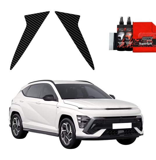Изображение GrizzGlass Folia karbonowa na supki GrizzGlass BodyShield do Hyundai Kona N-Line (2023-2025) [2w1]