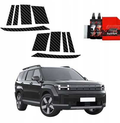 Изображение GrizzGlass Folia karbonowa na supki GrizzGlass BodyShield do Hyundai Santa Fe (2023-2025) [10w1]