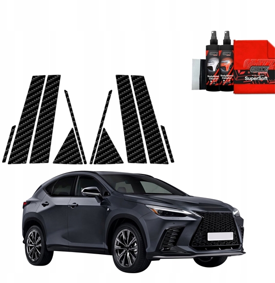 Изображение GrizzGlass Folia karbonowa na supki GrizzGlass BodyShield do Lexus NX 350h (2021-2023) [10w1]