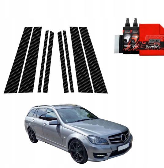 Изображение GrizzGlass Folia karbonowa na supki GrizzGlass BodyShield do Mercedes Benz C Klasa S204 Kombi Facelifting (2011-2014) [8w1]