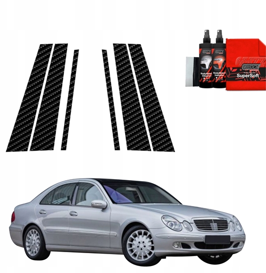 Изображение GrizzGlass Folia karbonowa na supki GrizzGlass BodyShield do Mercedes Benz E Klasa W211 Sedan (2002-2009) [6w1]