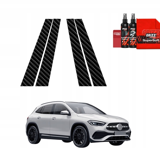 Изображение GrizzGlass Folia karbonowa na supki GrizzGlass BodyShield do Mercedes GLA 200 (2020-2026) [4w1]