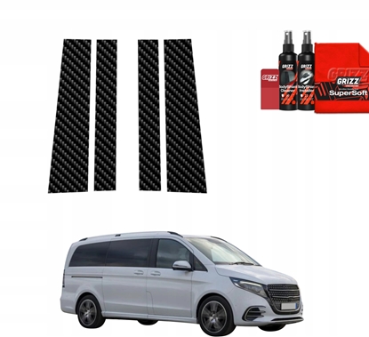 Изображение GrizzGlass Folia karbonowa na supki GrizzGlass BodyShield do Mercedes V Klasa (2025-2026) [4w1]