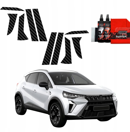 Изображение GrizzGlass Folia karbonowa na supki GrizzGlass BodyShield do Mitsubishi ASX Facelift (2024-2025) [10w1]