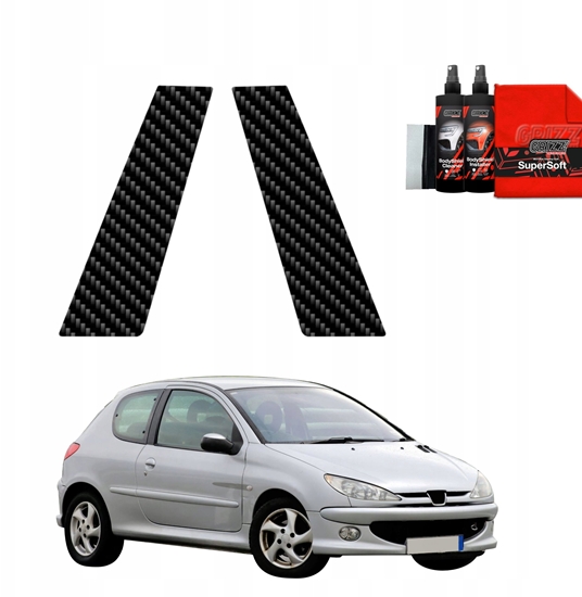 Изображение GrizzGlass Folia karbonowa na supki GrizzGlass BodyShield do Peugeot 206 (1998-2009) [2w1]
