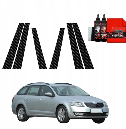 Изображение GrizzGlass Folia karbonowa na supki GrizzGlass BodyShield do Skoda Octavia 3 Kombi 5D (2017-2020) [6w1]