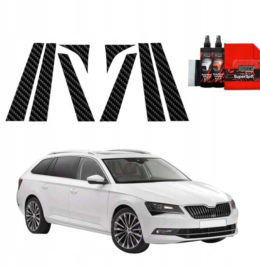 Изображение GrizzGlass Folia karbonowa na supki GrizzGlass BodyShield do Skoda Superb 3 Combi (2015-2019) [8w1]
