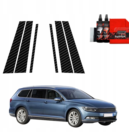 Изображение GrizzGlass Folia karbonowa na supki GrizzGlass BodyShield do Volkswagen Passat B8 Kombi (2014-2022) [4w1]