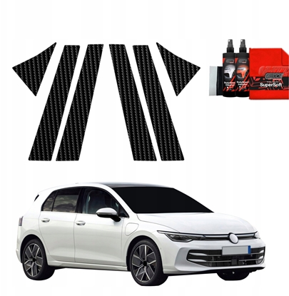 Изображение GrizzGlass Folia karbonowa na supki GrizzGlass BodyShield do Volkswagen VW Golf 8 Hatchback (2024-2025) [6w1]
