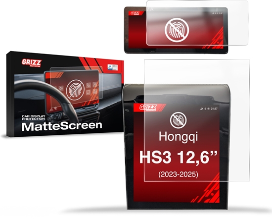 Изображение GrizzGlass Folia matowa GrizzGlass CarDisplay Protection do Hongqi HS3 12,6" (2023-2025) [2w1]