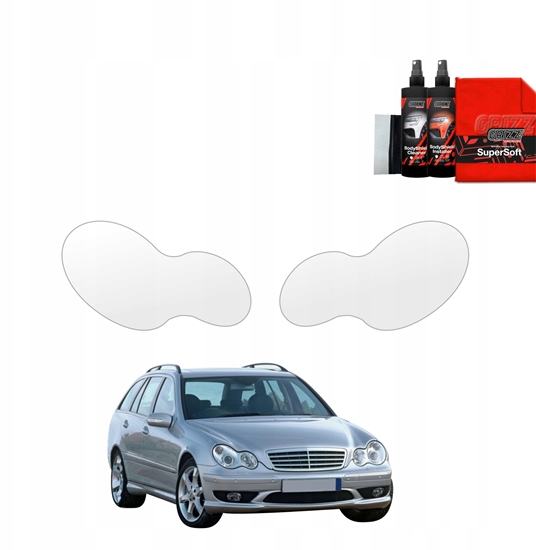 Изображение GrizzGlass Folia ochronna na lampy GrizzGlass BodyShield do Mercedes Benz C Klasa S203 Kombi (2001-2007) [2w1]