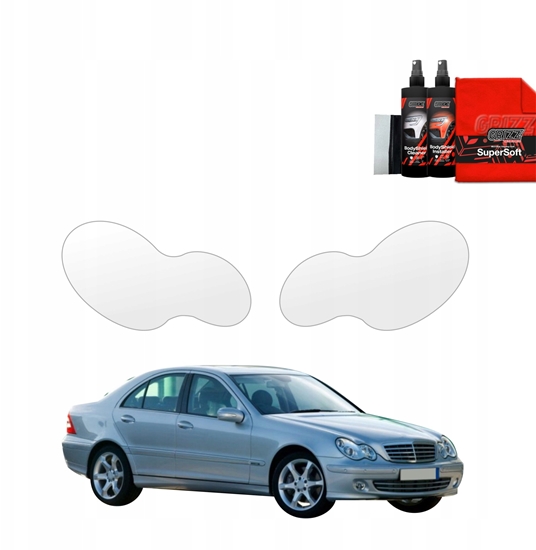 Изображение GrizzGlass Folia ochronna na lampy GrizzGlass BodyShield do Mercedes Benz C Klasa W203 Sedan (2000-2007) [2w1]