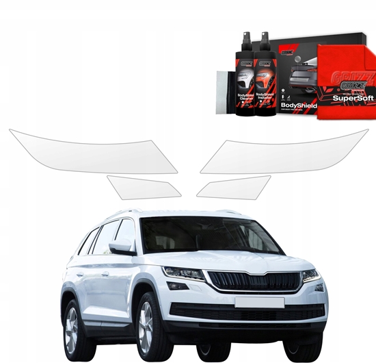 Изображение GrizzGlass Folia ochronna na lampy GrizzGlass BodyShield do Skoda Kodiaq (2016-2021) [4w1]