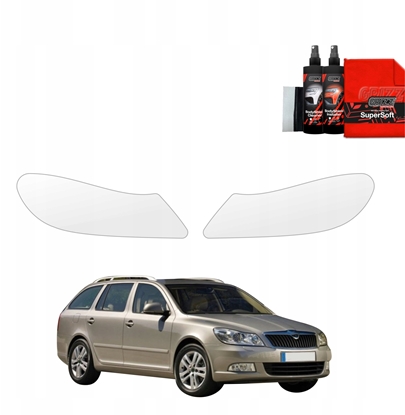 Attēls no GrizzGlass Folia ochronna na lampy GrizzGlass BodyShield do Skoda Octavia 2 Kombi Facelifting (2008-2013) [2w1]