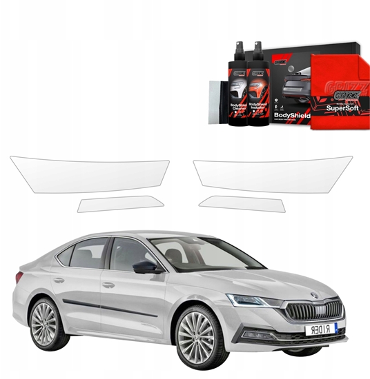 Изображение GrizzGlass Folia ochronna na lampy GrizzGlass BodyShield do Skoda Octavia 4 Hatchback (2019-2024) [4w1]