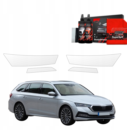 Изображение GrizzGlass Folia ochronna na lampy GrizzGlass BodyShield do Skoda Octavia 4 Kombi (2019-2024) [4w1]