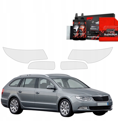 Attēls no GrizzGlass Folia ochronna na lampy GrizzGlass BodyShield do Skoda Superb 2 Kombi (2009-2013) [4w1]