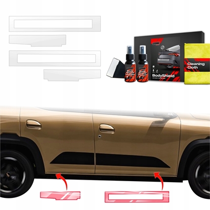Attēls no GrizzGlass Folia ochronna na progi GrizzGlass BodyShield do Dacia Spring (2024-2025) [4w1]
