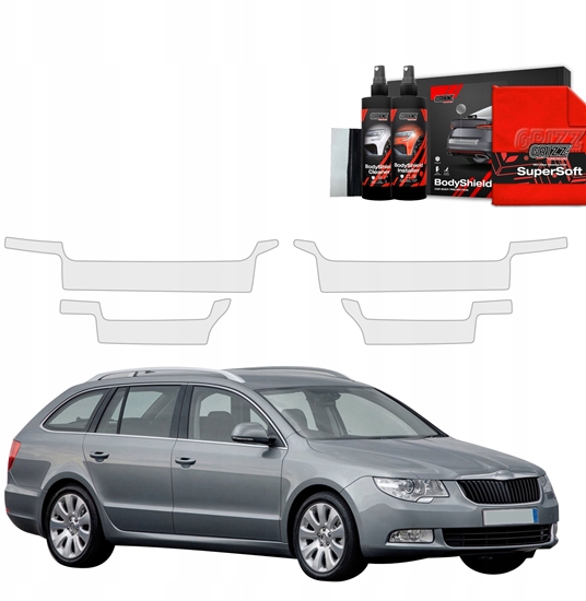 Picture of GrizzGlass Folia ochronna na progi GrizzGlass BodyShield do Skoda Superb 2 Kombi (2009-2013) [4w1]