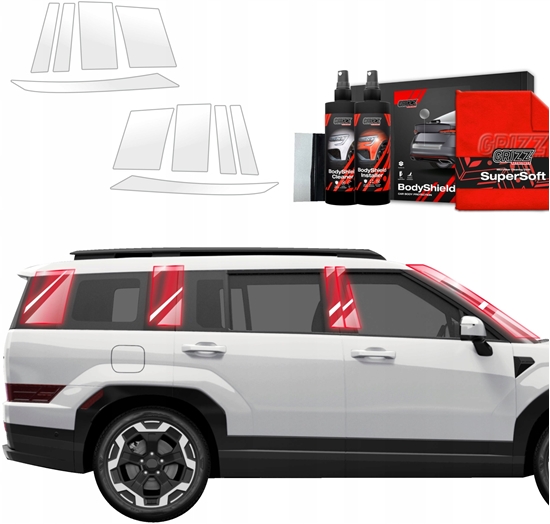 Picture of GrizzGlass Folia ochronna na supki GrizzGlass BodyShield do Hyundai Santa Fe (2023-2025) [10w1]