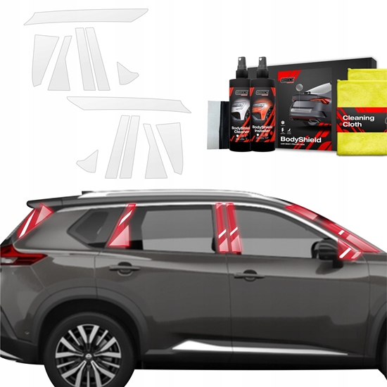 Picture of GrizzGlass Folia ochronna na supki GrizzGlass BodyShield do Nissan X-Trail Facelift (2024-2025) [12w1]