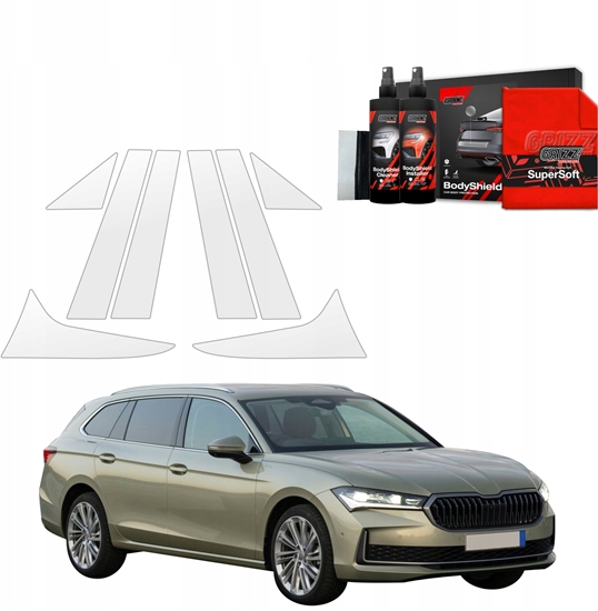 Изображение GrizzGlass Folia ochronna na supki GrizzGlass BodyShield do Skoda Superb 4 Combi (2024-2025) [8w1]