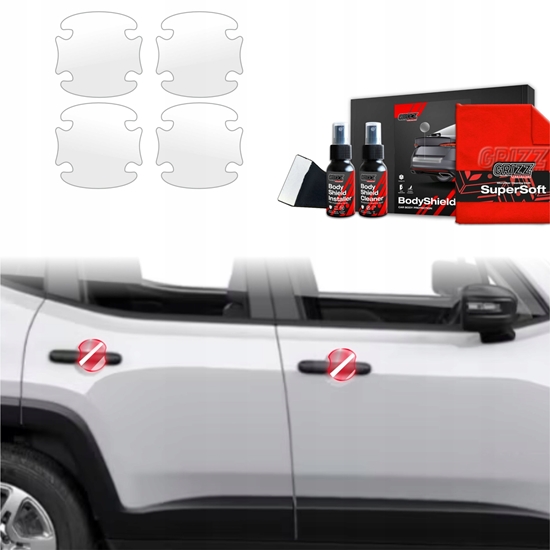 Изображение GrizzGlass Folia ochronna pod klamki GrizzGlass BodyShield do Jeep Renegade (2022-2025) [4w1]