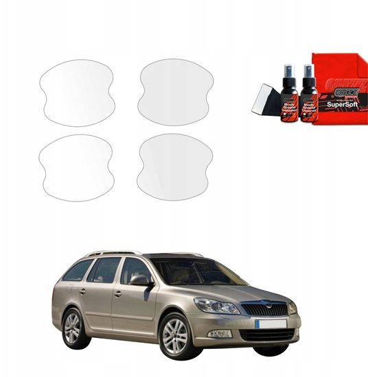 Изображение GrizzGlass Folia ochronna pod klamki GrizzGlass BodyShield do Skoda Octavia 2 Kombi Facelifting (2008-2013) [4w1]