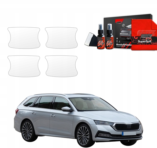 Изображение GrizzGlass Folia ochronna pod klamki GrizzGlass BodyShield do Skoda Octavia 4 Kombi (2019-2024) [4w1]