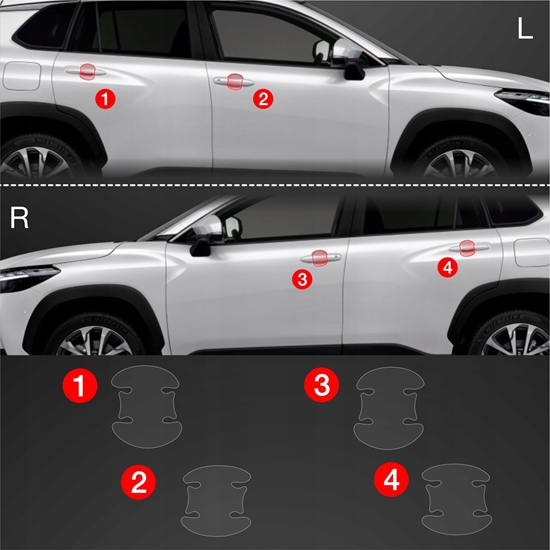 Picture of GrizzGlass Folia ochronna pod klamki GrizzGlass BodyShield do Toyota Corolla Cross (2022-2025) [4w1]