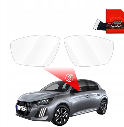 Attēls no GrizzGlass Folia przeciwdeszczowa na lusterka GrizzGlass ZeroDrop do Peugeot 208 2 (2019-2025)