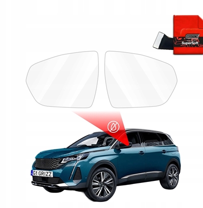 Attēls no GrizzGlass Folia przeciwdeszczowa na lusterka GrizzGlass ZeroDrop do Peugeot 5008 2 (2017-2024)