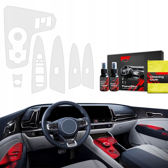 Picture of GrizzGlass Matowa folia ochronna do wntrza GrizzGlass PianoSkin do Kia Sportage 5 Keyless (2021-2024) [6w1]