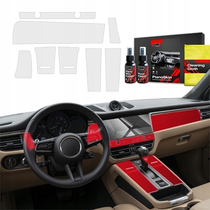 Attēls no GrizzGlass Matowa folia ochronna do wntrza GrizzGlass PianoSkin do Porsche Macan GTS (2021-2024) [8w1]