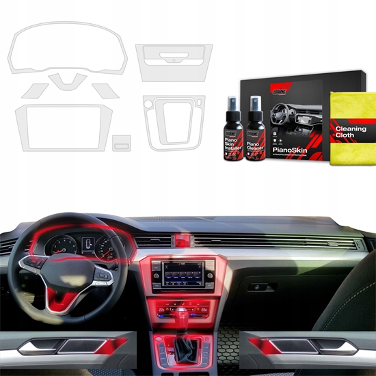 Picture of GrizzGlass Matowa folia ochronna do wntrza GrizzGlass PianoSkin do Volkswagen VW Passat B8 (2020-2023) [8w1]