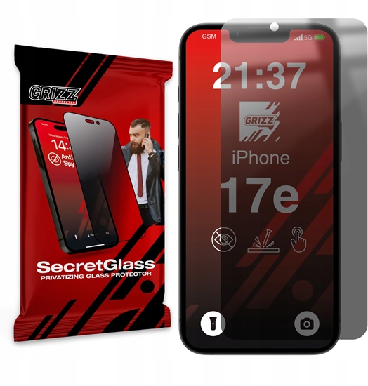 Picture of GrizzGlass Matowe szko prywatyzujce GrizzGlass SecretGlass do Apple iPhone 17e / 16e