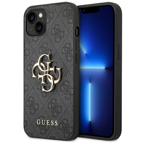 Picture of Guess PU 4G Metal Logo Case for iPhone 14 Plus / Grey