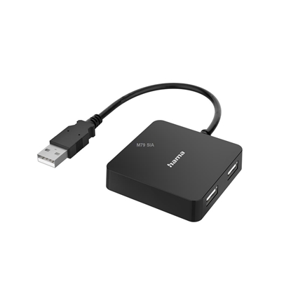 Attēls no Hama USB Hub  4 Ports  USB 2.0  melna
