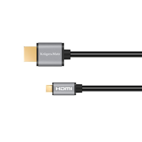 Picture of HDMI 2.0 – Micro HDMI kabelis 180cm, 4K 60Hz, HDR, 3D, 18Gbps, HDCP 2.2 – Kruger & Matz
