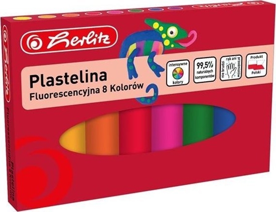 Изображение Herlitz PLASTELINA 8KOL FLUO WB