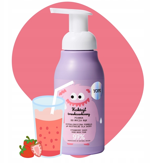 Picture of HiSkin YOPE_Delikatna pianka do mycia rk dla dzieci Koktajl Truskawkowy 300ml