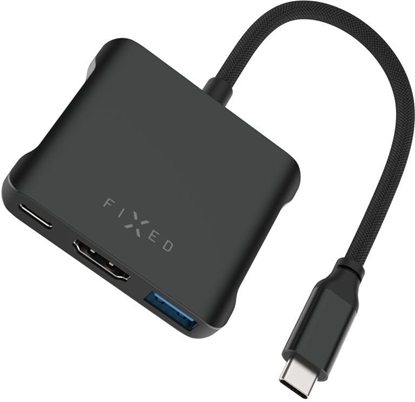 Attēls no HUB USB Fixed Quadri 2x USB-C 1x HDMI  + 2x USB-A 2.0 3.2 Gen2 3.1 Gen1 (FIXHU-QR-BK)