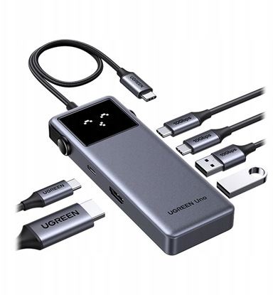 Attēls no HUB USB Ugreen Hub UGREEN CM889 6w1 USB-C do HDMI, 4K 3x USB, PD 100W