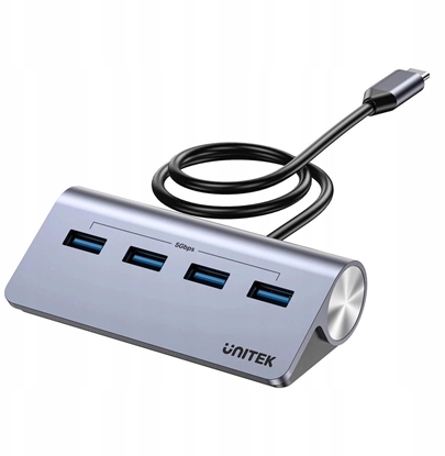 Attēls no HUB USB Unitek Unitek Ergonomiczny hub USB-C | 4x USB-A | 5Gbps