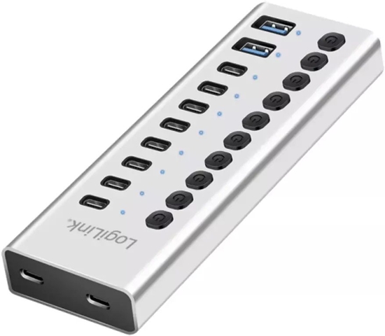 Picture of Hub USB3.2 10-portow USB-A/C, funkcja on/off 