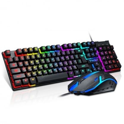 Изображение iLike PC Gaming Keyboard (EN) mechanical feel keys + Gaming Mouse set with LED Black