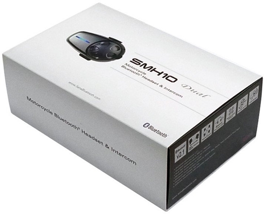 Изображение Interkom Motocyklowy Sena SMH10D-10 Bluetooth 3.0 900M z mikrofonem na paku, zestaw na 2 kaski